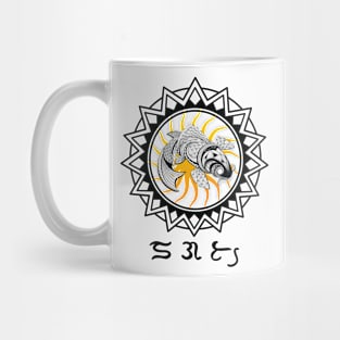 Tribal line Art Koi fish / Badlit word Dagat ( Sea) Mug